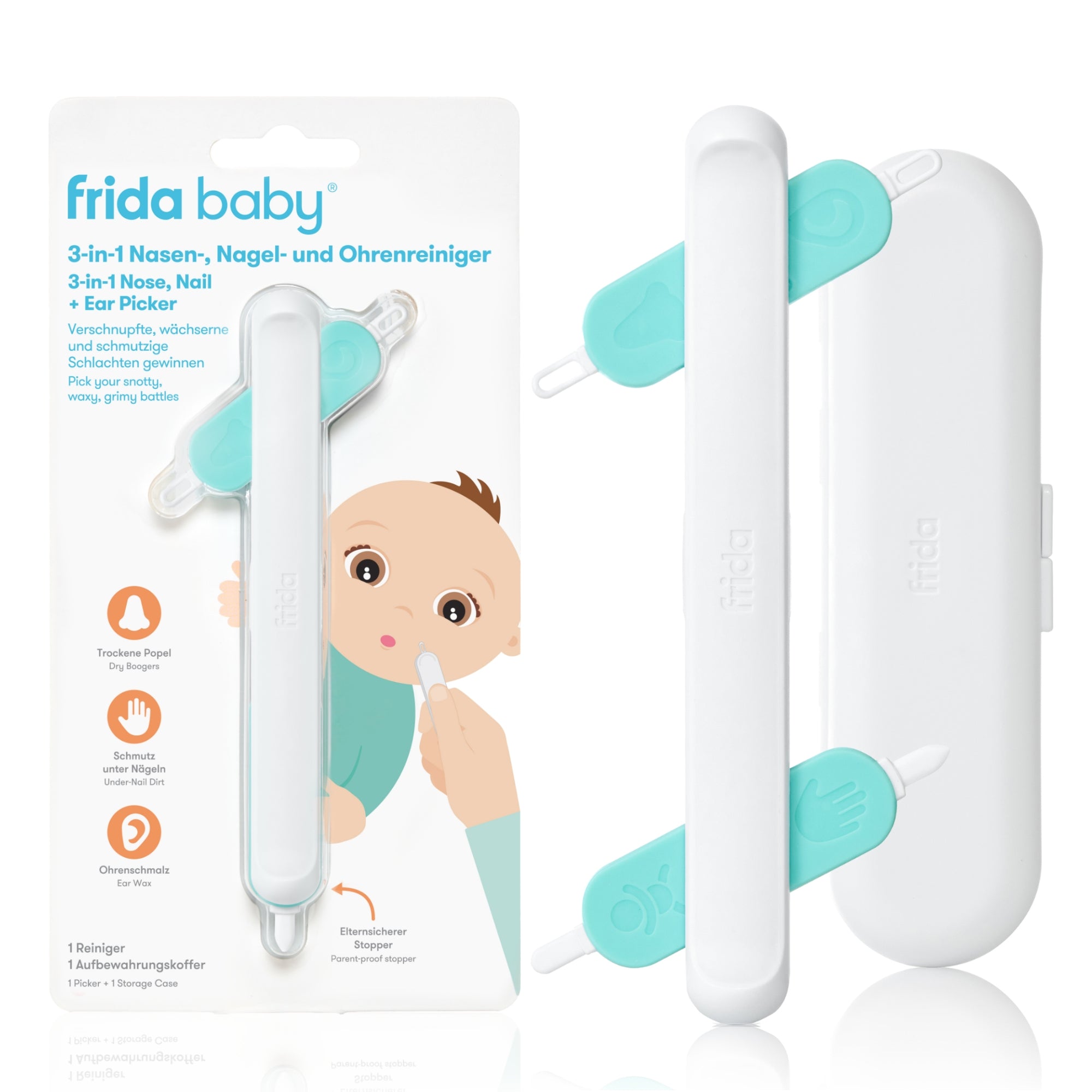Babypflege-Set: 3-in-1 Nasen, Nägel- und Ohrenreiniger